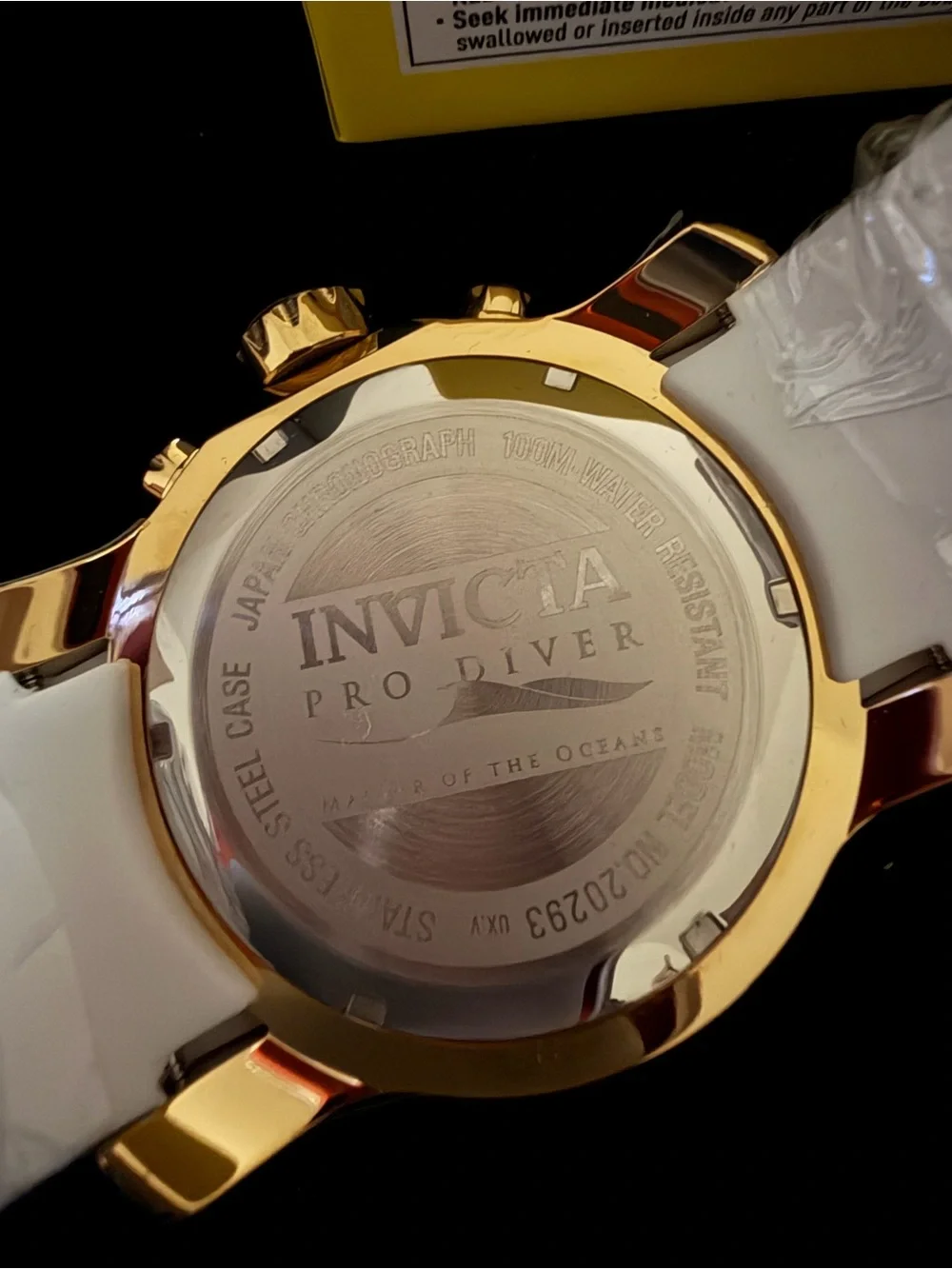 Invicta Gold and White Men's Chronograph Watch with Blue Bezel